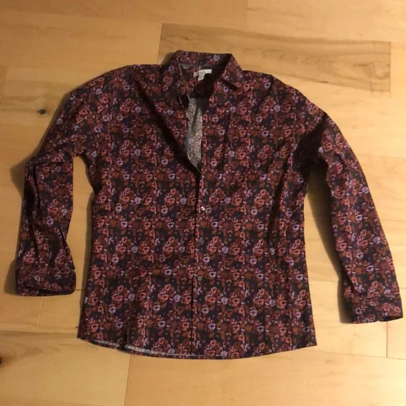 Bar III | Shirts | Bar Iii Purple And Red Floral Shirt | Poshmark